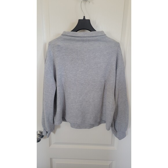 Women's Who What Wear Grey Balloon Sleeve Cowl Neck Sweater - Picture 2 of 4